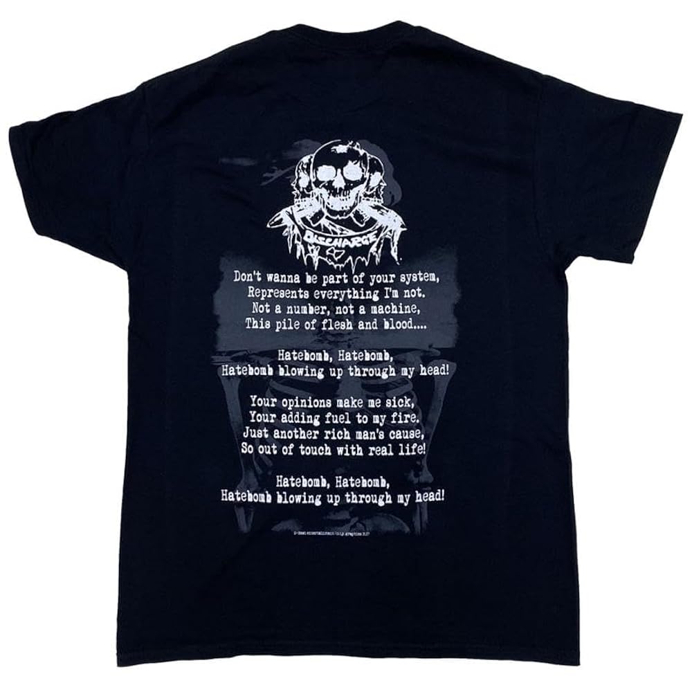 【M】ディスチャージ オフィシャルバンドTシャツ パンクロックT 白 ヴィンテージロックtシャツ バンドtシャツ パンク ガンズ アンド